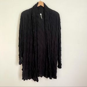Margaret O’Leary long black cotton cardigan with texture